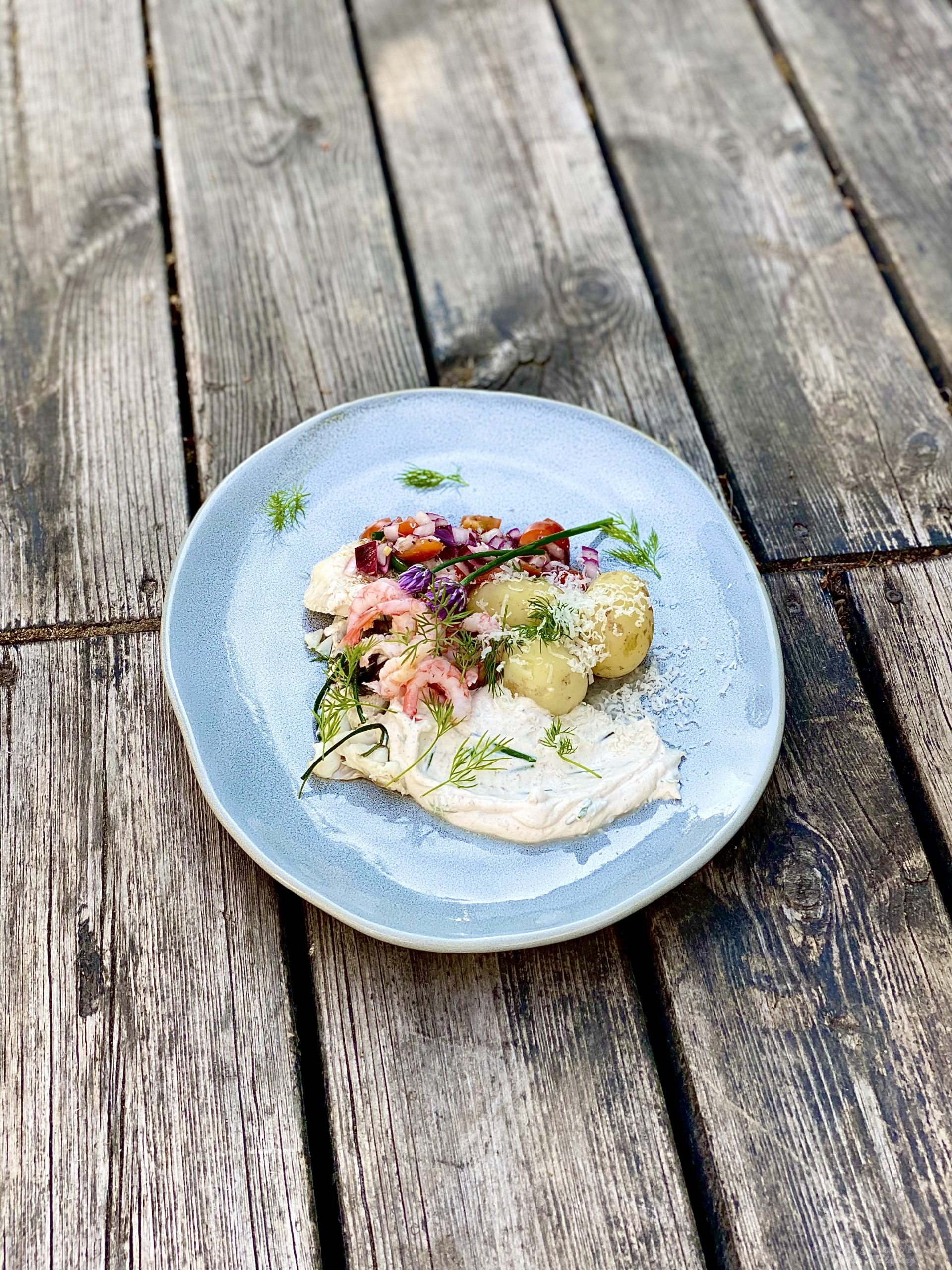 Fisk i paket med brynt smörcreme med parmesan